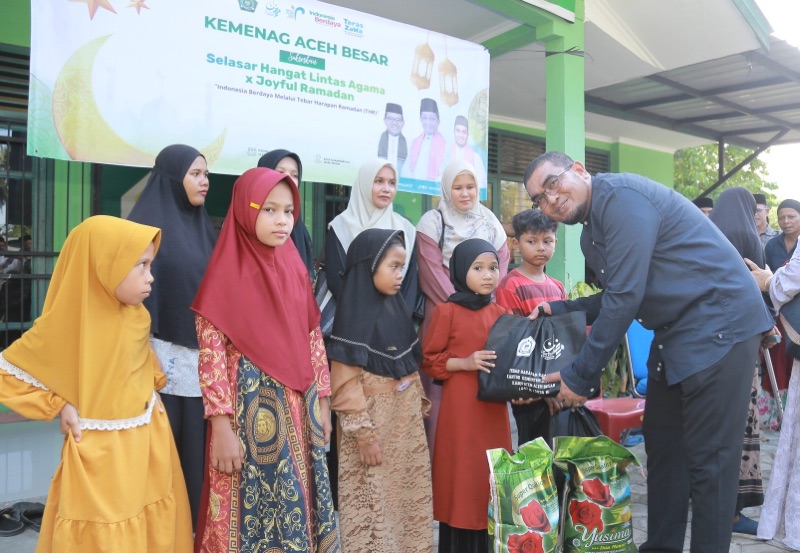 Selasar Lintas Agama x Joyful Ramadan, Kemenag Aceh Besar Bagikan 300 Paket Sembako