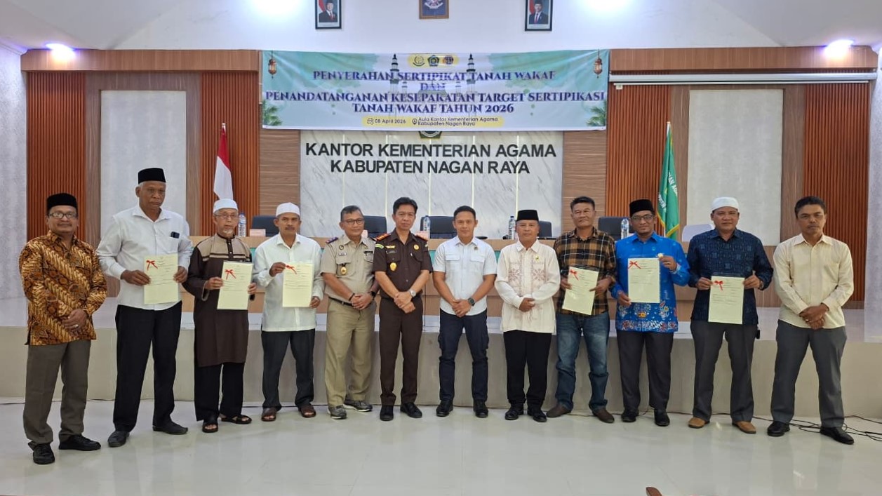 Kemenag, BPN, dan Kajari Nagan Raya Lakukan Percepatan Sertifikasi Tanah Wakaf