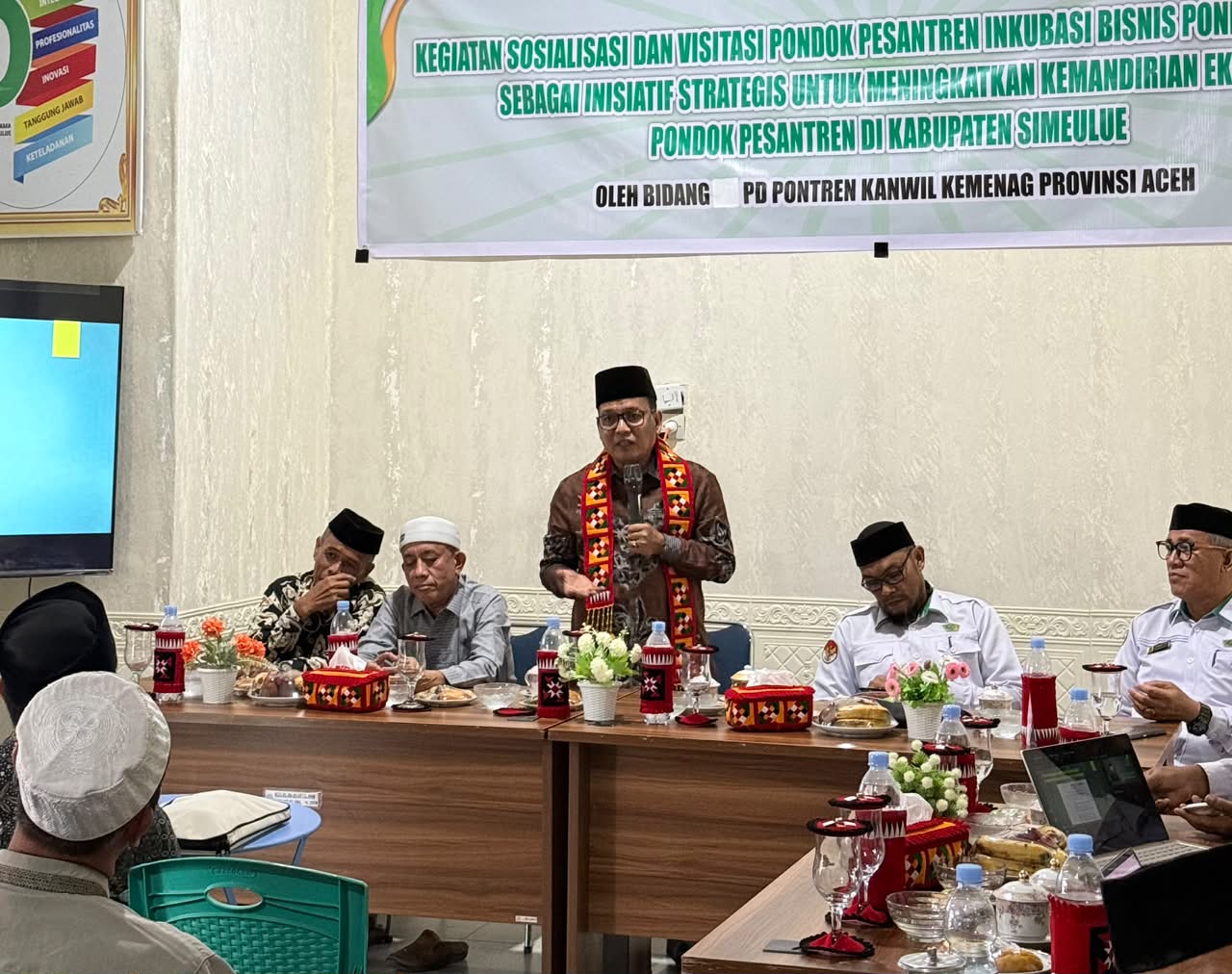 Kemenag Simeulue dan Kanwil Aceh Dorong Kemandirian Ekonomi Pesantren Melalui Sosialisasi dan Visitasi Inkubasi Bisnis