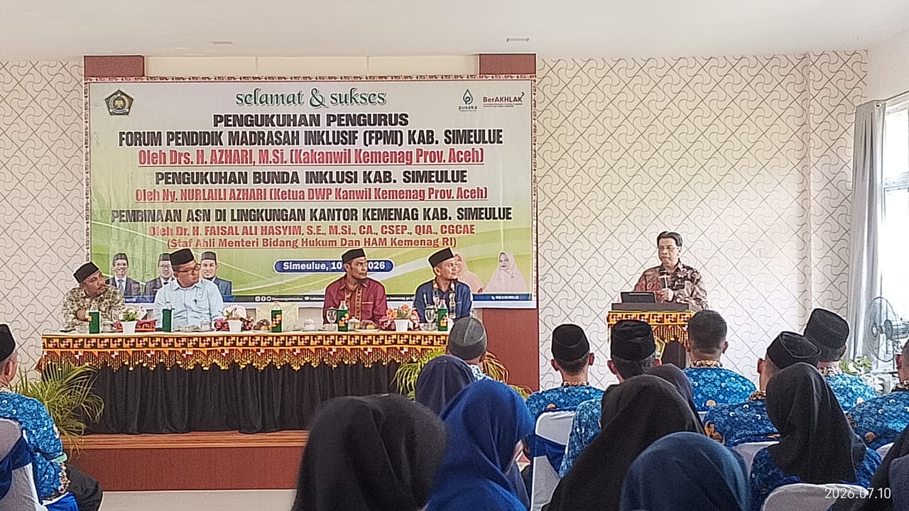 Staf Ahli Menag Tekankan Pelayanan Prima, Integritas ASN, dan Penguatan SDM di Simeulue