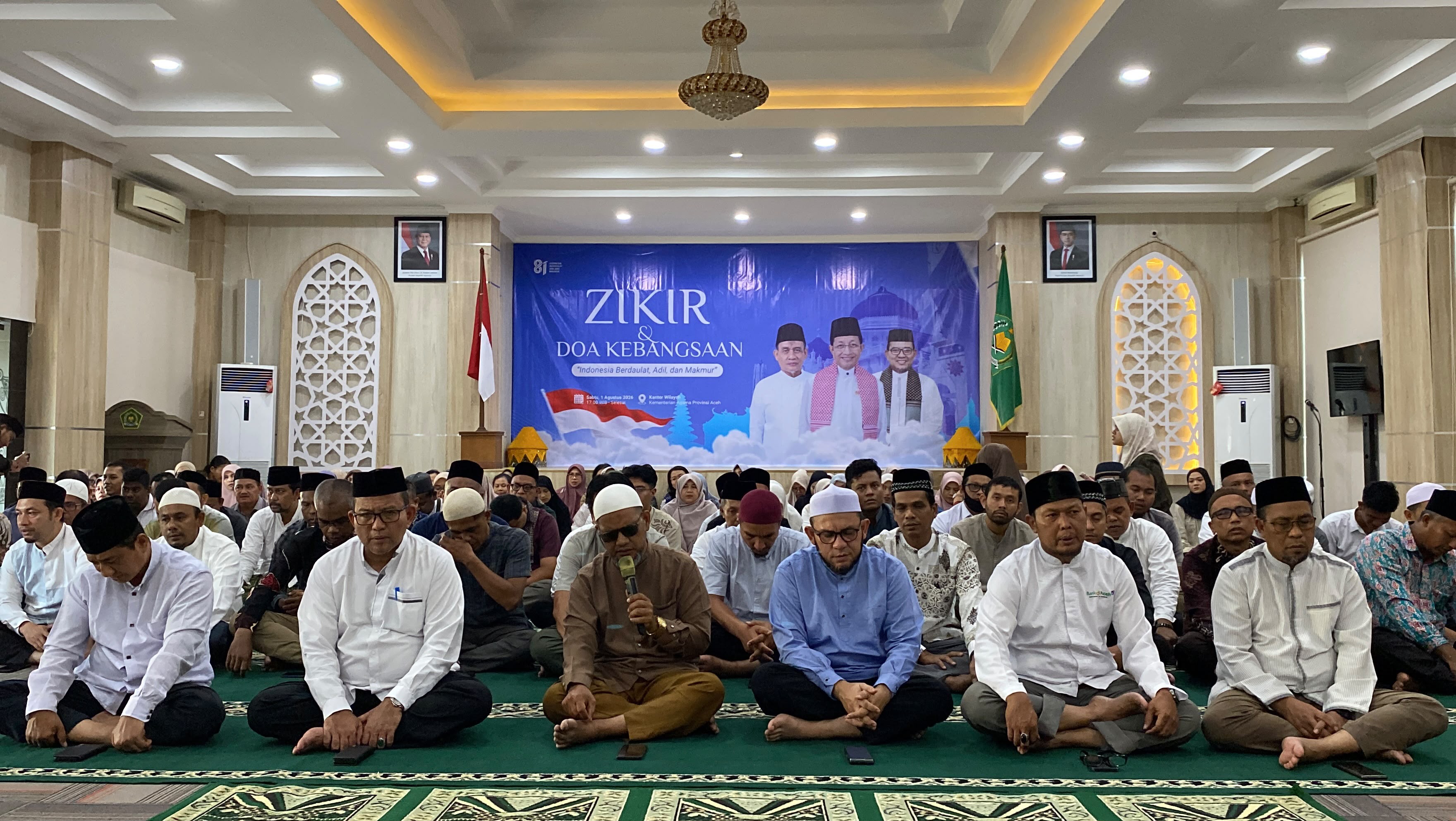 Kanwil Kemenag Aceh Gelar Zikir dan Doa Kebangsaan, Dukung Pelaksanaan Kegiatan Nasional di Monas