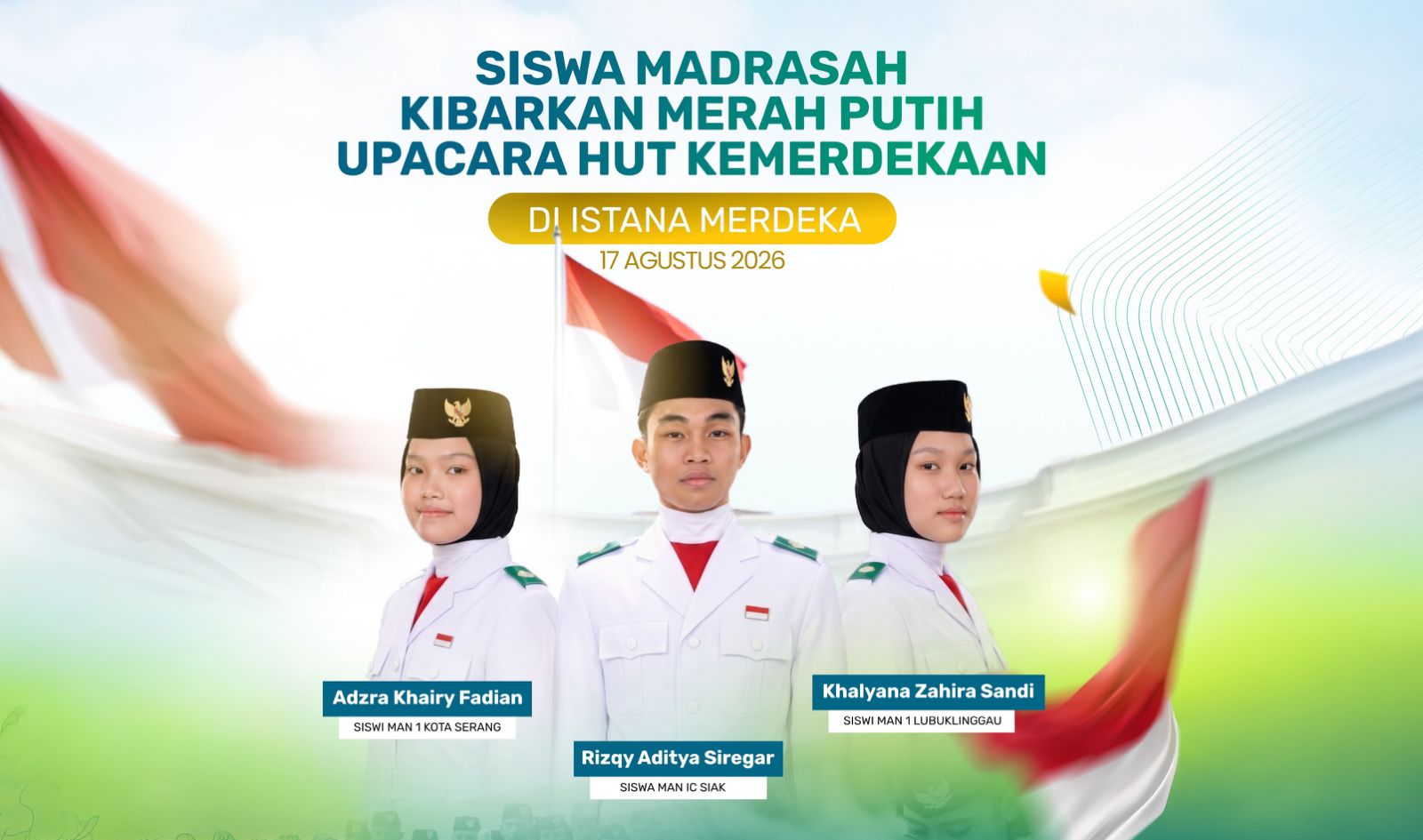 Tiga Siswa Madrasah Terpilih Jadi Paskibraka HUT ke-81 RI di Istana Merdeka
