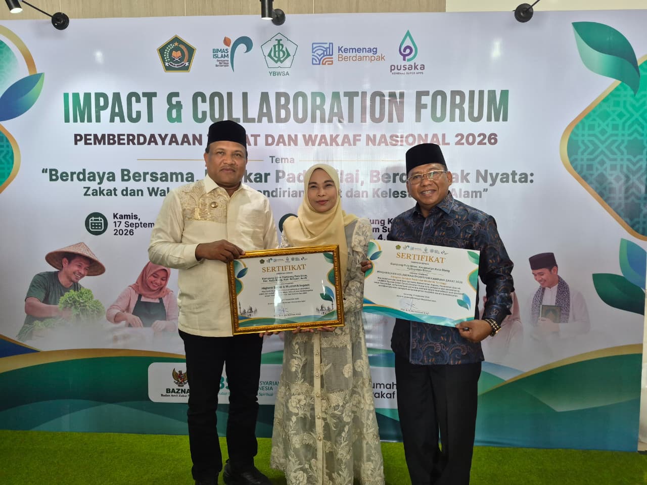 Gampong Pulo Siron Bireuen Raih Penghargaan Menteri Agama Kategori "Highest Social & Mustahik Impact