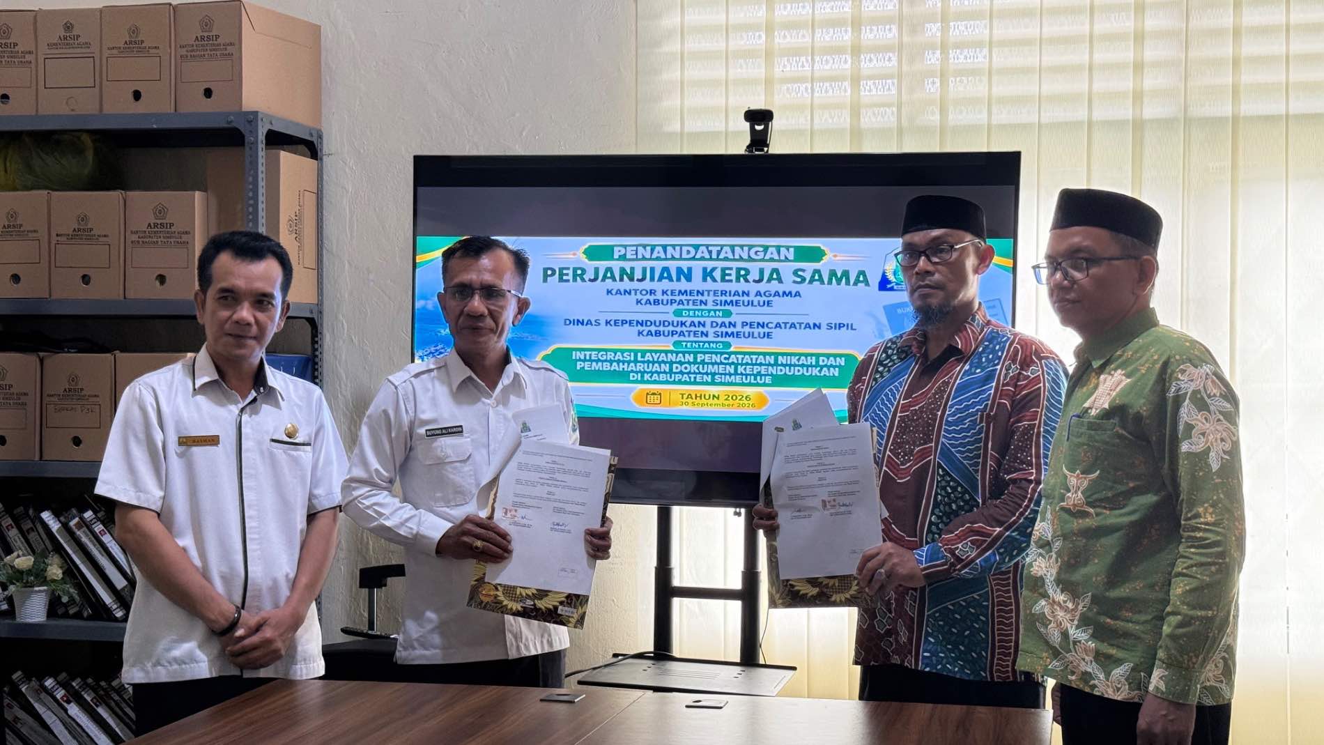 Kemenag dan Disdukcapil Simeulue Integrasikan Layanan Nikah dan Dokumen Kependudukan