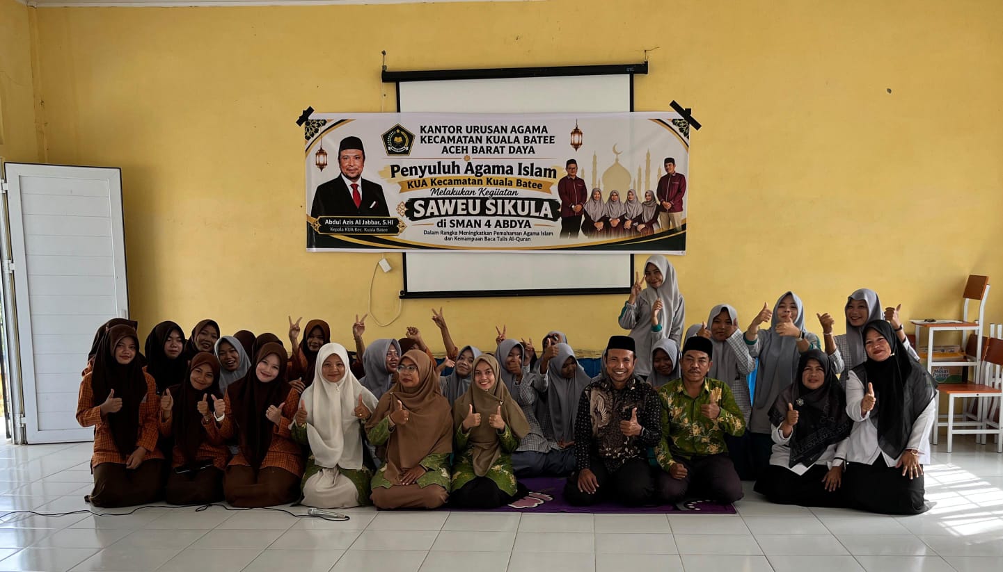 Penyuluh Agama Saweu Sikula, KUA Kuala Batee Perkuat Pemahaman Keagamaan Siswa