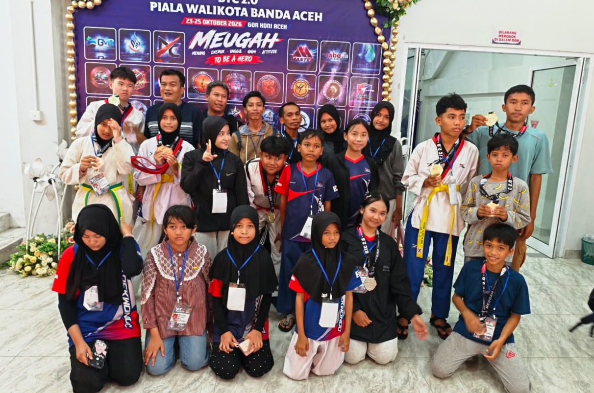 Siswa Madrasah Aceh Barat Raih 27 Medali di Taekwondo Piala Wali Kota Banda Aceh 2026