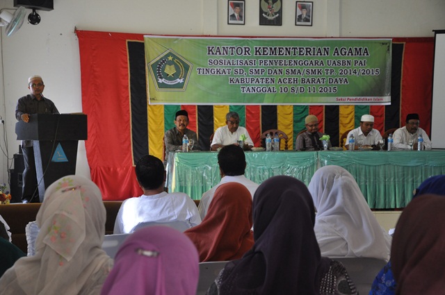 Drs. H. Arijal Buka Sosiaslisasi USBN-PAI di Abdya