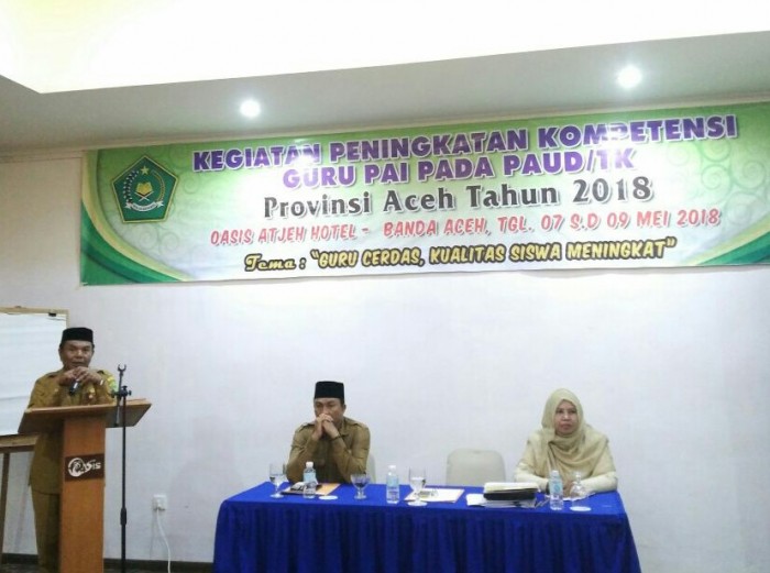 Kemenag Aceh Selenggarakan Peningkatan Kompetensi Guru PAUD/TK