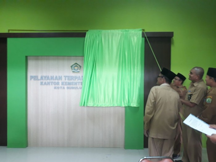 Kakanwil Resmikan PTSP Kemenag Subulussalam
