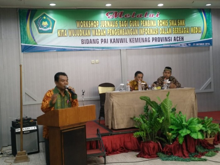 Kemenag Aceh Gelar Workshop Jurnalis Bagi Guru Pembina Rohis SMA/SMK 
