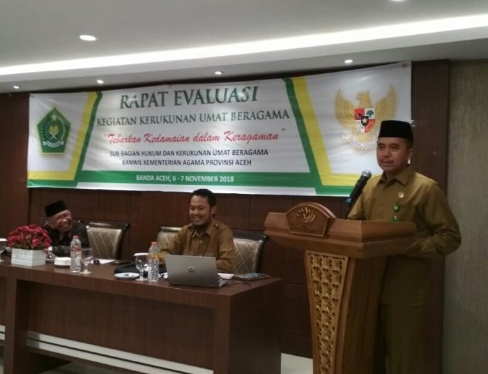 Wakili Kakanwil, Kabid Urais & Binsyar Buka Rapat Evaluasi Kerukunan Umat Beragama