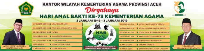 Sambut HAB ke 73, Kemenag Aceh Adakan Aneka Perlombaan dan Bakti Sosial