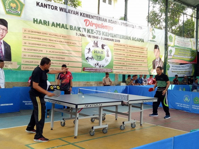 Usai Volly Ball, Kemenag Aceh Lanjutkan Tenis Meja Kerukunan