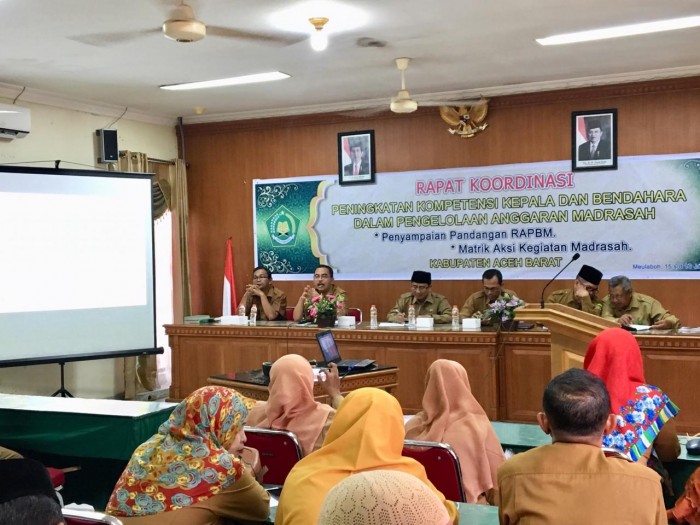 Kemenag Aceh Barat Gelar Rakor Peningkatan Kompetensi Kepala dan Bendahara dalam Pengelolaan Anggaran Madrasah 