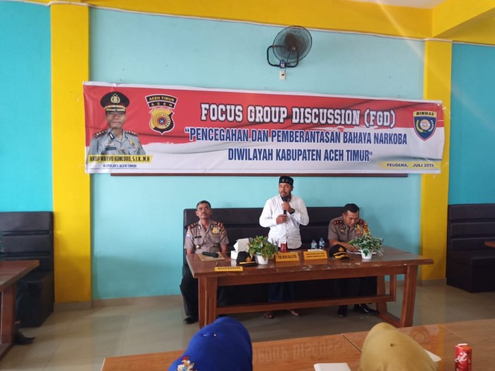 Peyuluh Agama Islam Dan polres Aceh Timur Gelar FGD Untuk Bahaya Narkoba.