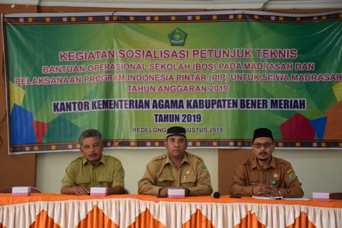 Plt.Kankemenag Bener Meriah : BOS dan PIP Merupakan Kasih Sayang Pemerintah Terhadap Anak Didik