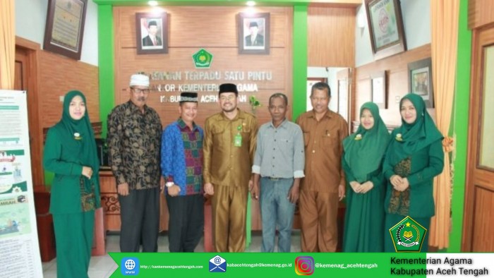 Ingin Sempurnakan Layanan, Tim Kankemenag Aceh Jaya Kunjungi PTSP Kankemenag Aceh Tengah 