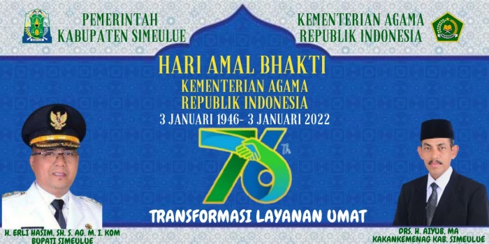 Bupati Simeulue akan Menjadi Inspektur HAB Kemenag RI ke-76