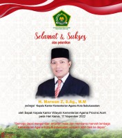 Kakanwil Lantik Marwan Jadi Kepala Kantor Kemenag Kota Subulussalam