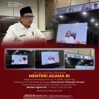 Dipimpin Menag, Kakanwil Kemenag Aceh Ikuti Virtual Meeting Penyusunan Perkin Kemenag 2023