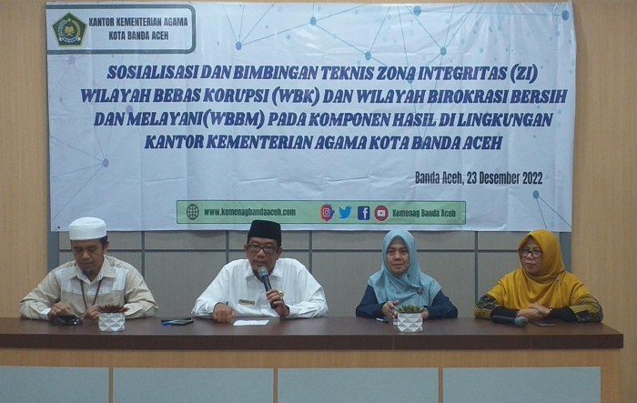 Kemenag Banda Aceh Sosialisasi dan Bimtek ZI WBK WBBM, H. Abrar: Komitmen Untuk Wujudkan ZIWBK