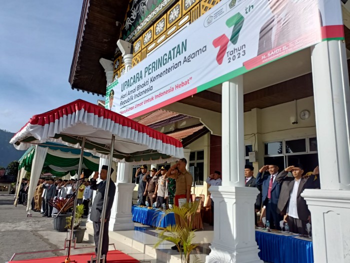 Pj Bupati Aceh Tengah Pimpin Upacara HAB ke-77, Bacakan Amanat Menteri Agama