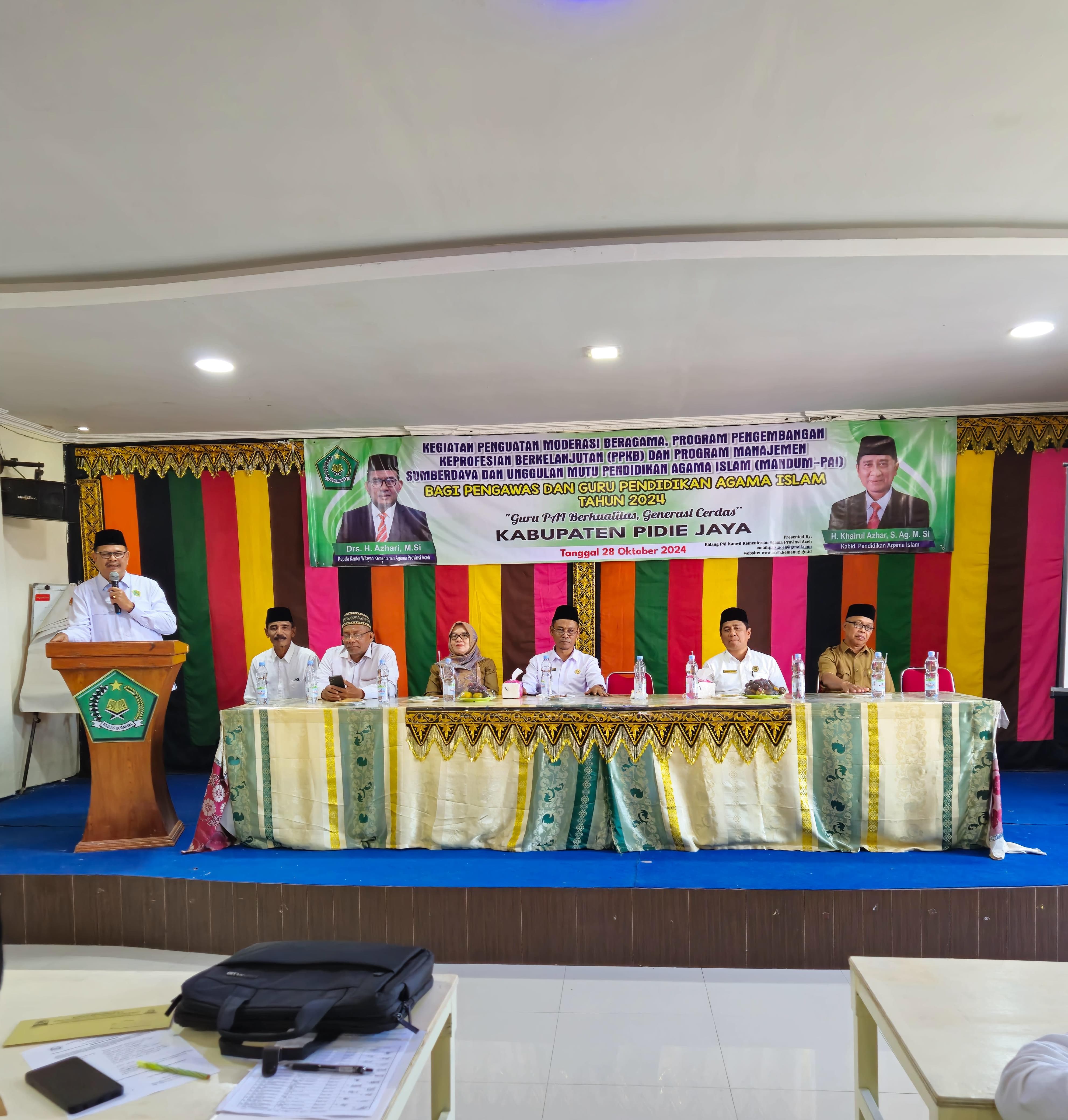 Kabag TU Kanwil Kemenag Provinsi Aceh buka acara Mandum-PAI di Pidie Jaya